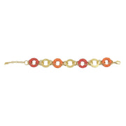 Sachi Raffia Rings Bracelet - Rust and Orange Small Rings