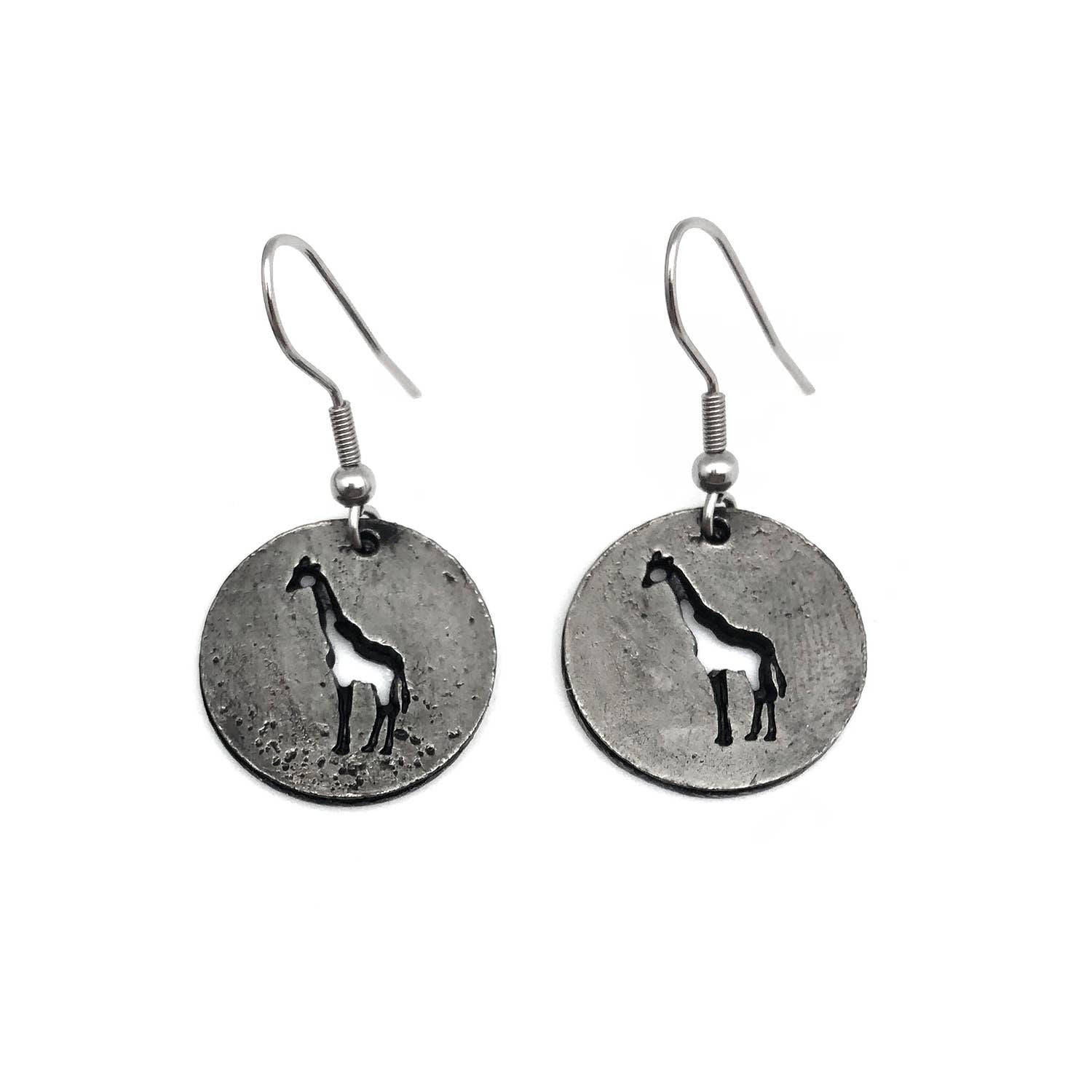 Pewter Earrings - Giraffe