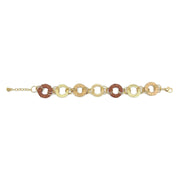 Sachi Raffia Rings Bracelet - Tan and Brown Small Rings