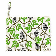 Handcrafted Canvas Pouch with Block-Printed Grape Vine