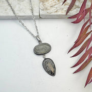 Handcrafted Semiprecious Stone Necklace-Black Fossil Coral