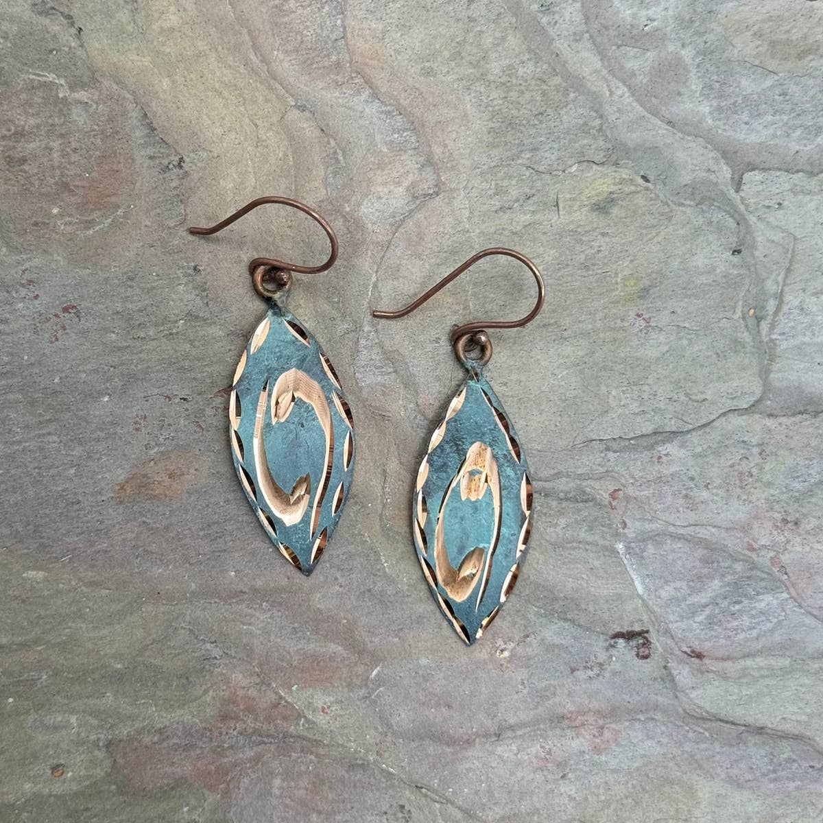 Patina Spiral of Spruce Earrings