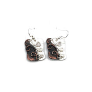 Pewter Earrings - Loops in Rectangle