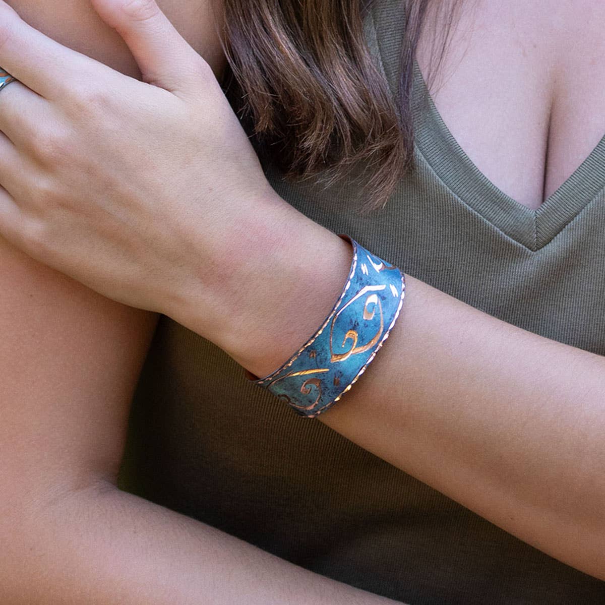 Patina Spiral of Spruce Cuff