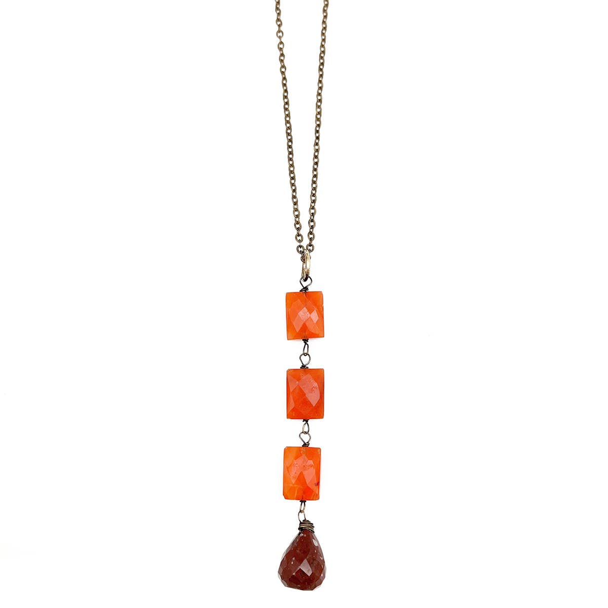 Banjara Cascading Stones Necklace - Carnelian, Red Jasper