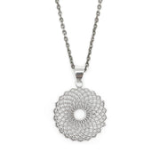 Tanvi Collection Necklace - Silver Mulitlayered Petals