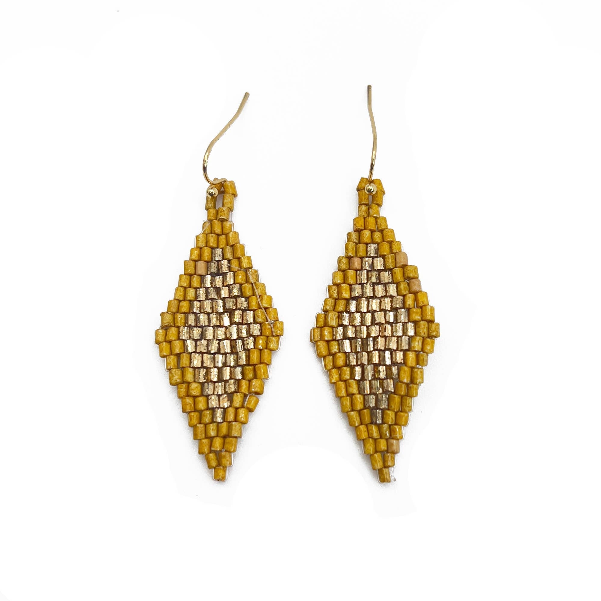 Seed Bead Diamond Shaped Earrings - Multiple Color Styles