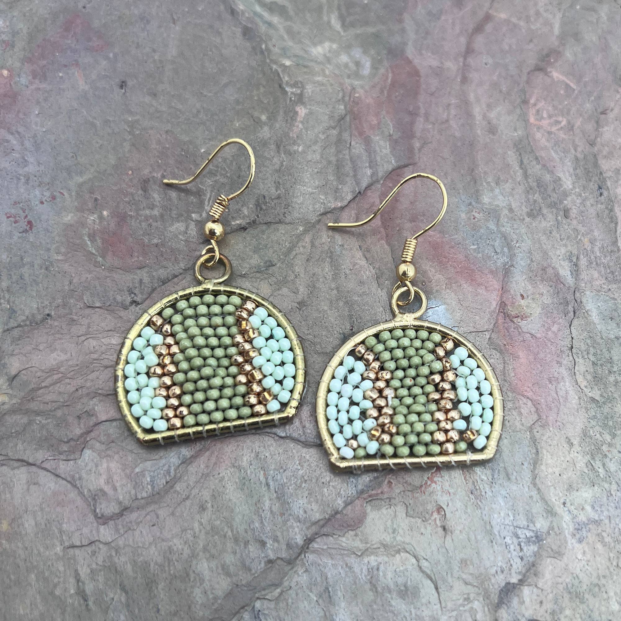 Seed Bead Arch Earrings - Multiple Color Styles