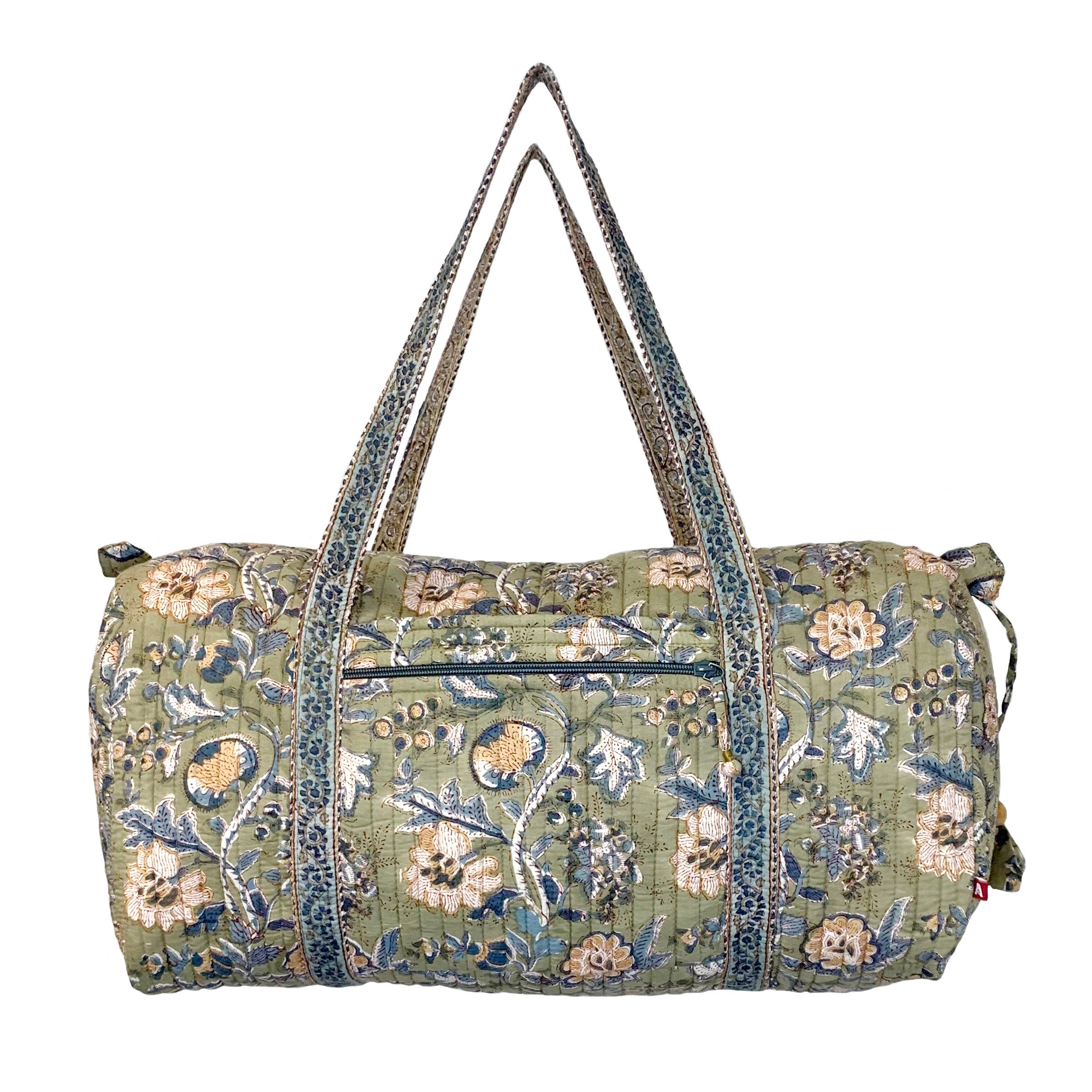 Indigo Palms XL Duffle Bag - Block Printed Organic Cotton