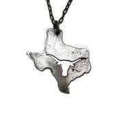 Home State Jewelry - Pewter Necklace - Texas with Longhorn