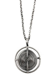 Basketweave Circle Woven Pendant Necklace