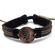 Pull Tie Leather Bracelet - Going To The Woods Is Going Home