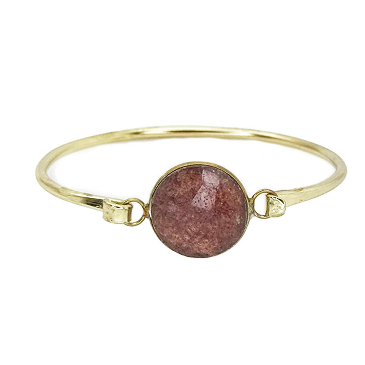 GoldPlated Bracelet with SemiPreciousStone Strawberry Quartz