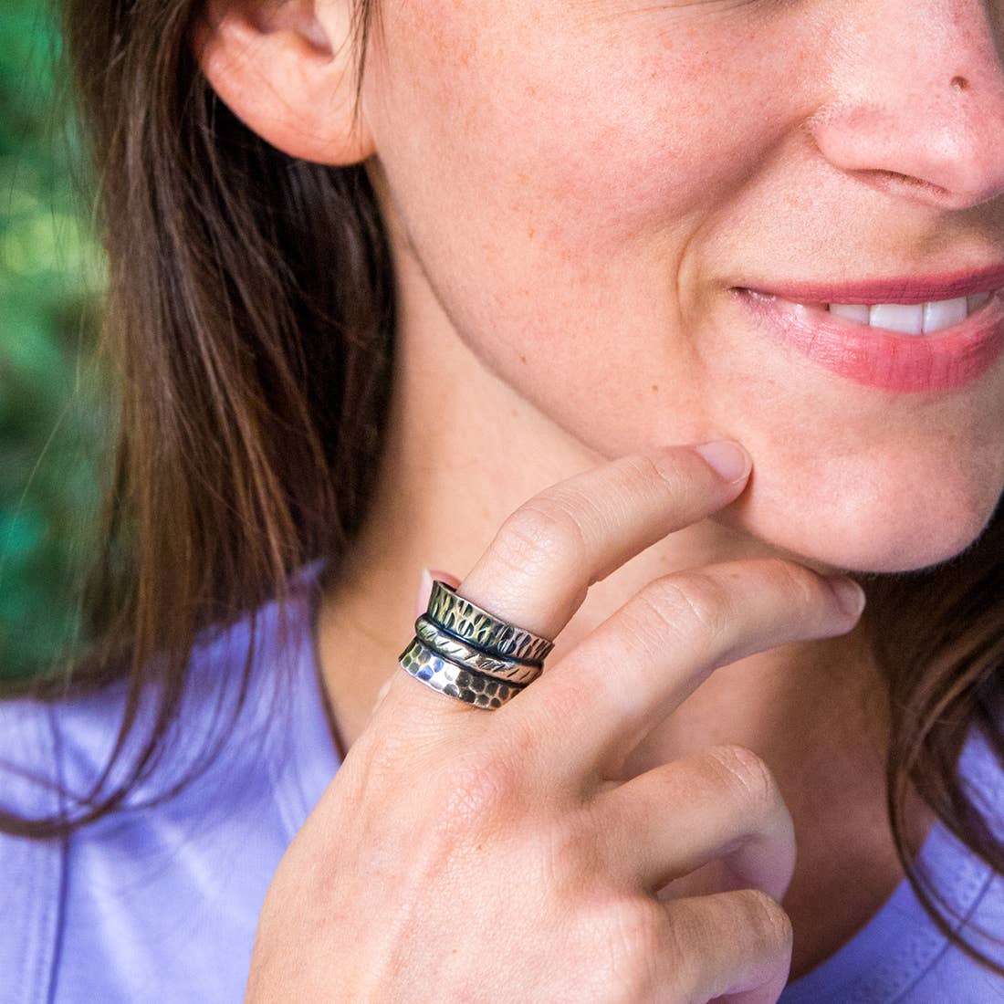 Kashi Circles, Lines, and Band Embossed Ring