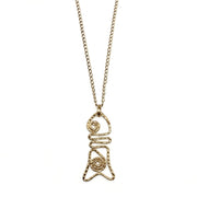 Gold Plated Pendant Necklace - Spiral Fish