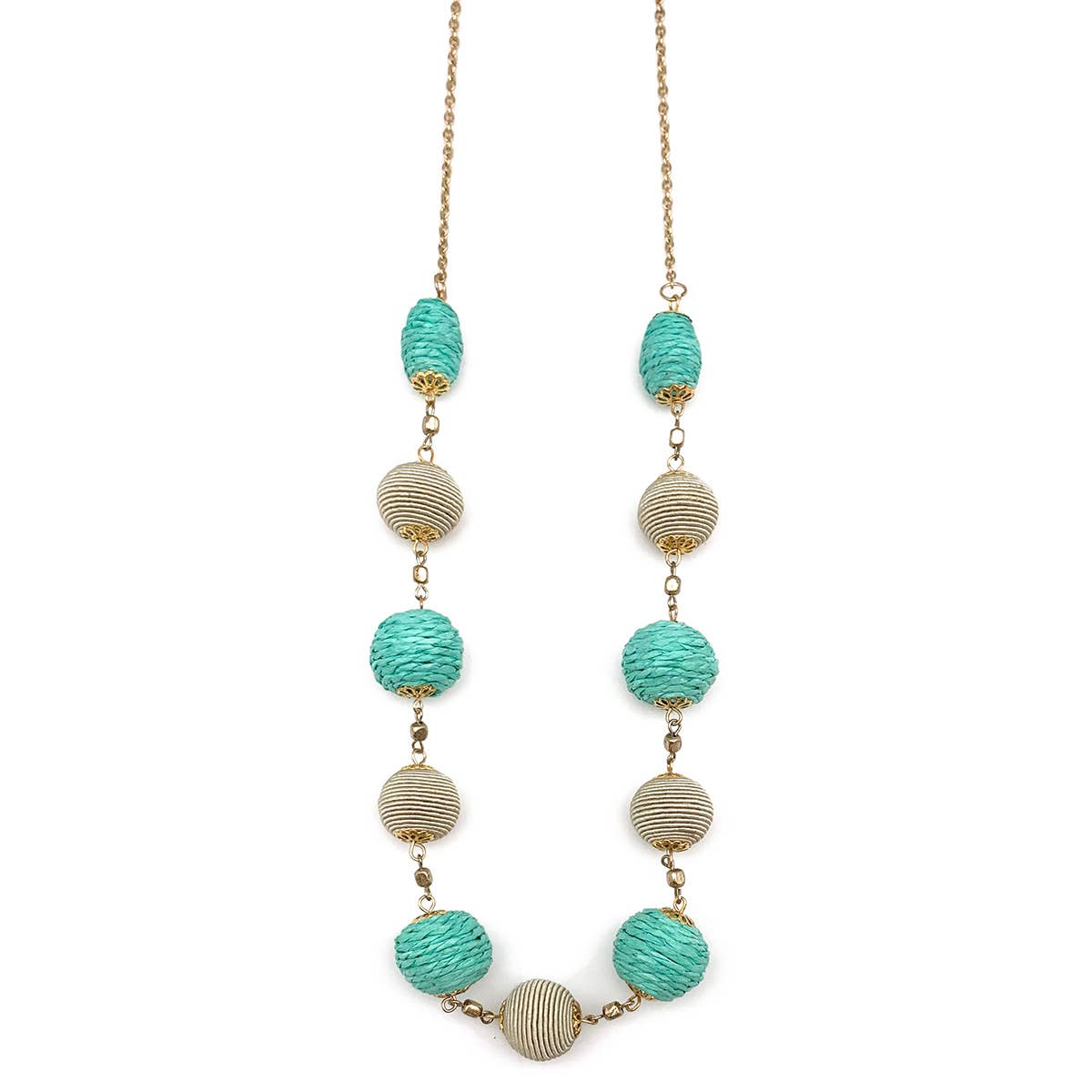 Sachi Turquoise Waters Necklace - Circle and Oval Beads