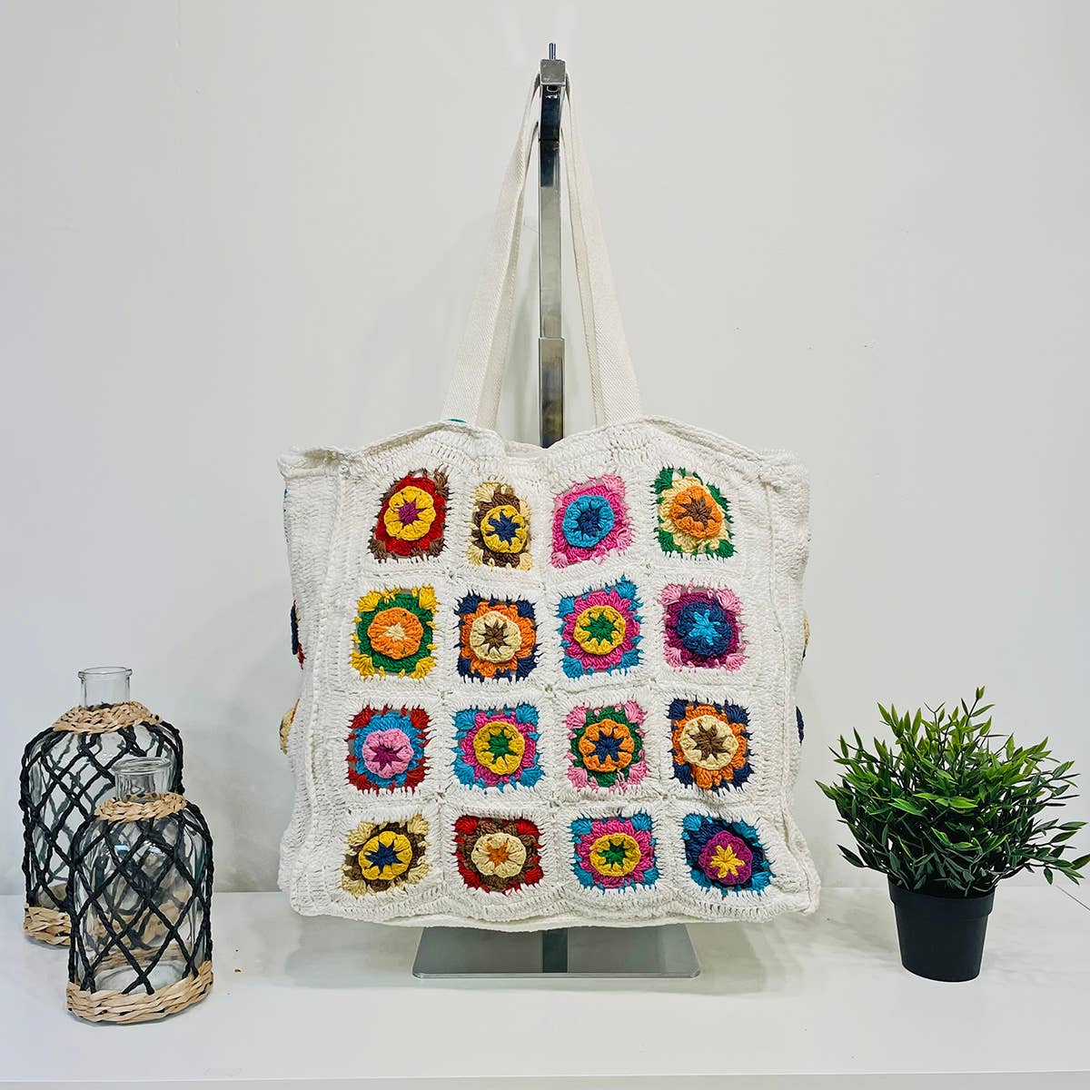 Laya Cotton Crochet Large Tote Bag