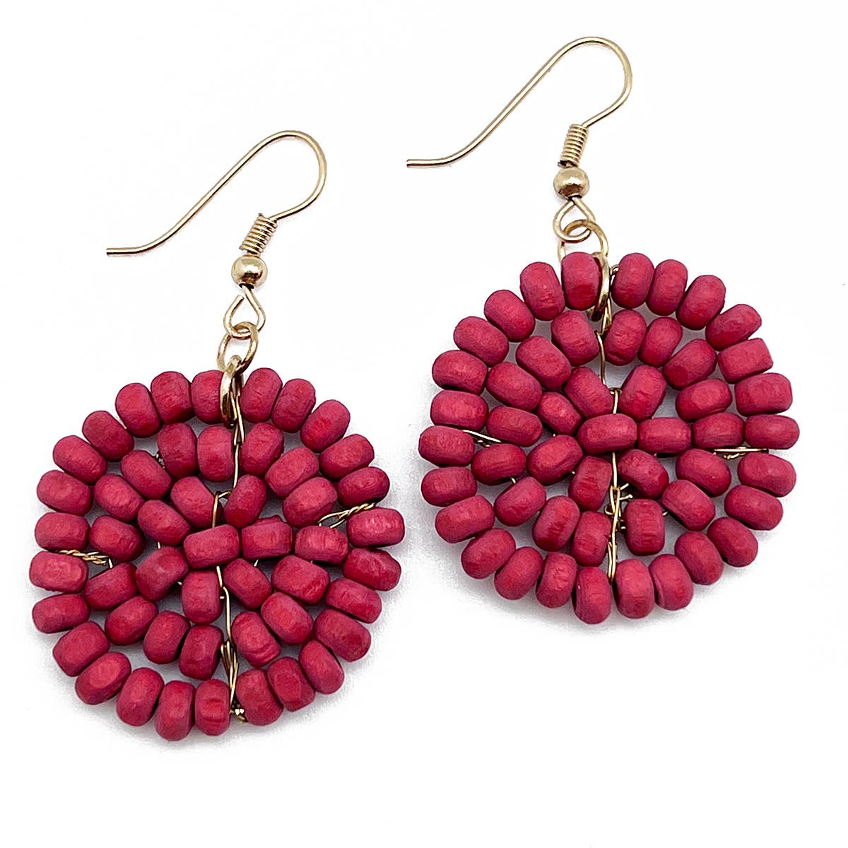 Sachi Chromatic Hues Circle Earrings  - Red