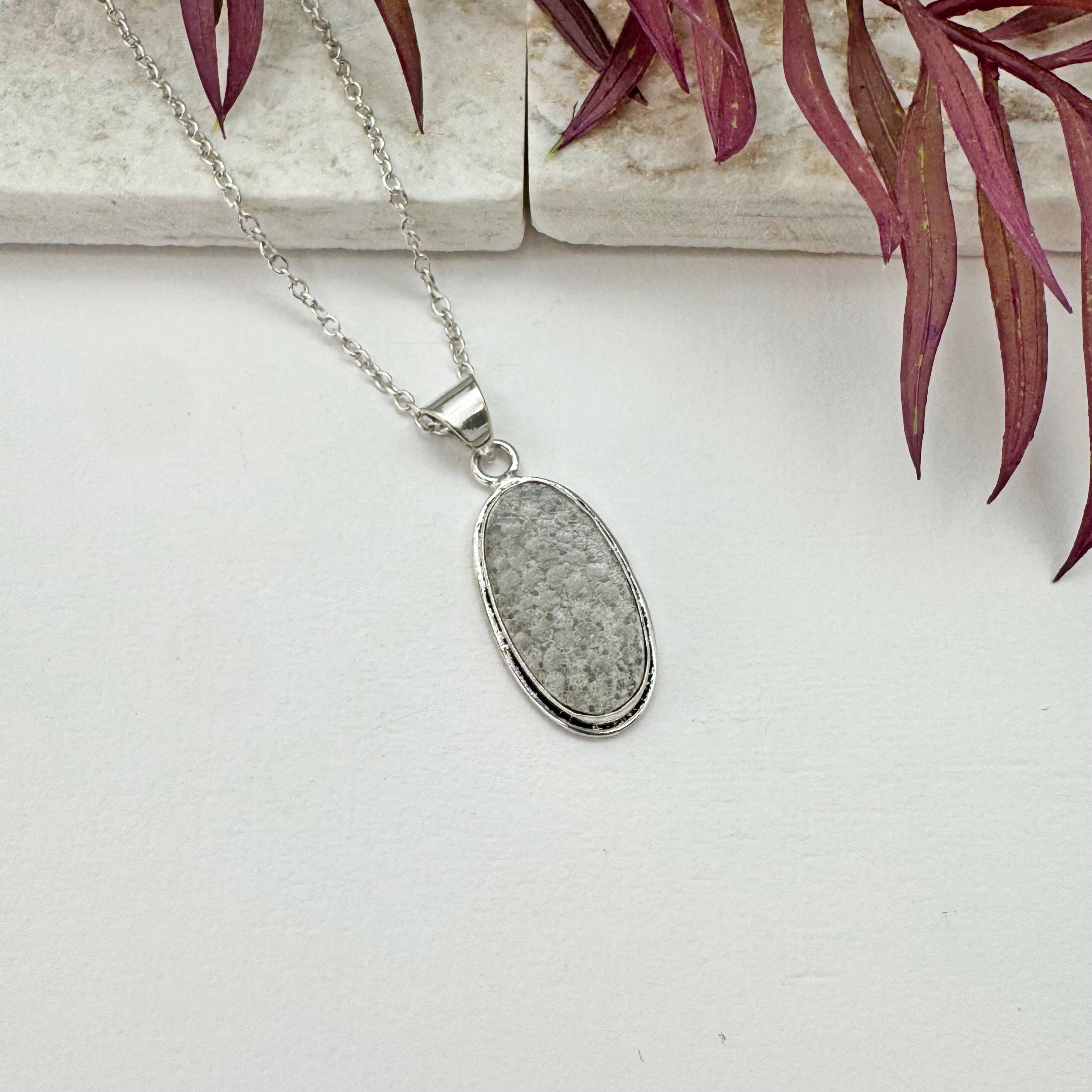 Handcrafted Semiprecious Stone Necklace - Black Fossil Coral