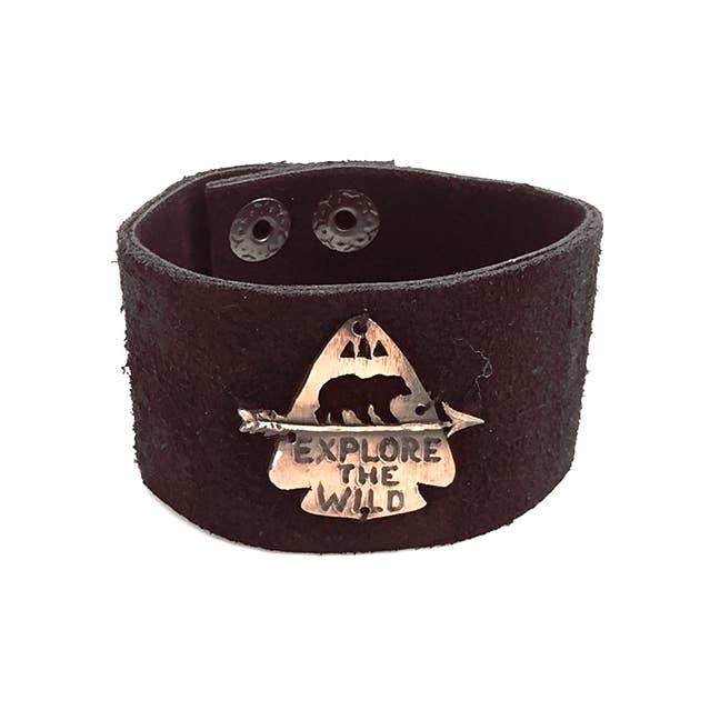 Leather Snap Bracelet - Explore the Wild