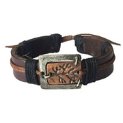 Pull Tie Leather Bracelet - Tree in Frame
