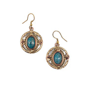 Mixed Metal and Apatite Stone Earrings
