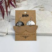 Handcrafted Brown Patina Fanform Earrings