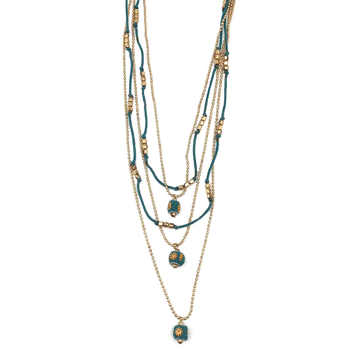 Sachi Ocean Sky Collection Necklace - 5 Strand Chain & Beads