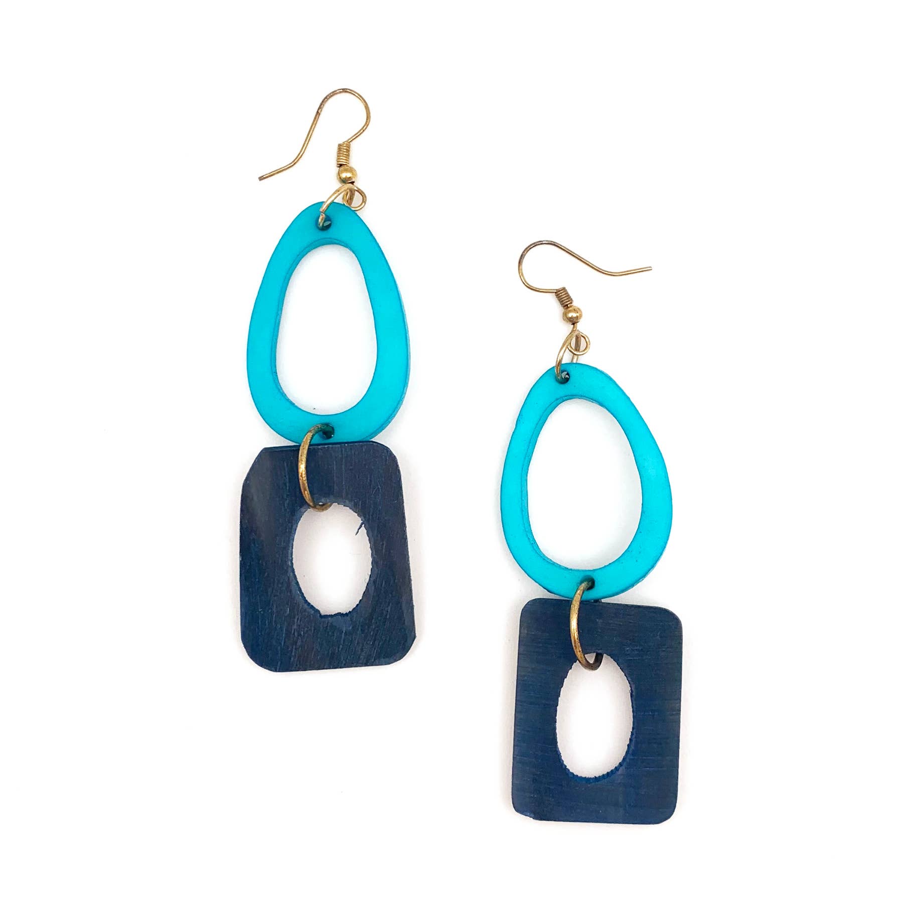 Omala Azure Coast Collection Earrings - Hoop and Rectangle