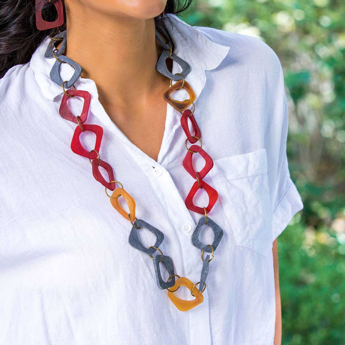 Omala Autumn Neutrals Collection Necklace - Abstract Shapes