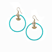 Sachi Island Waterfalls Earrings - Turquoise Solid Hoop