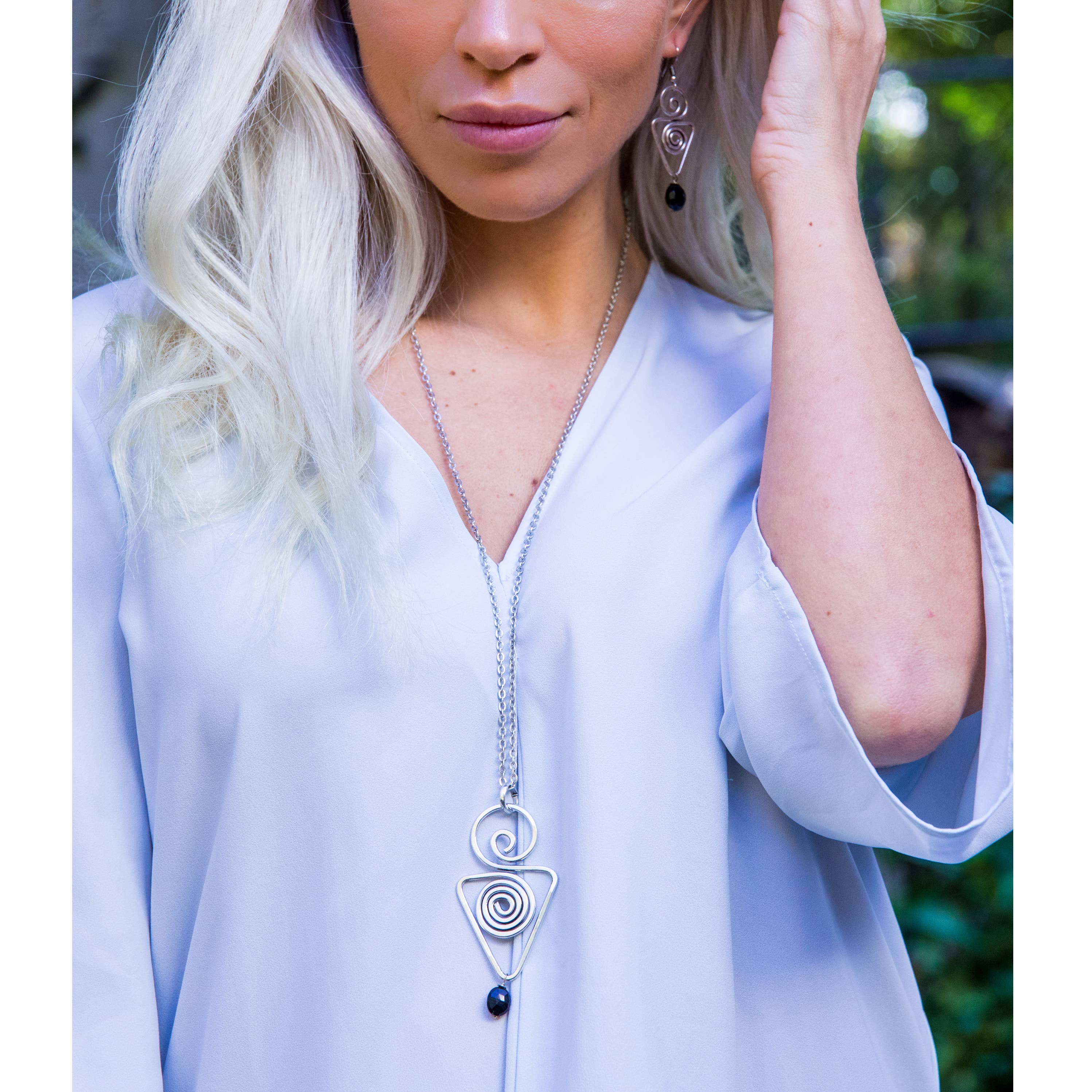 Banjara Onyx Triangle Necklace