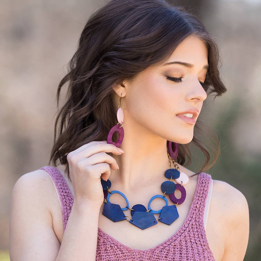 Omala Heliotrope Collection - Geometric Bib Necklace
