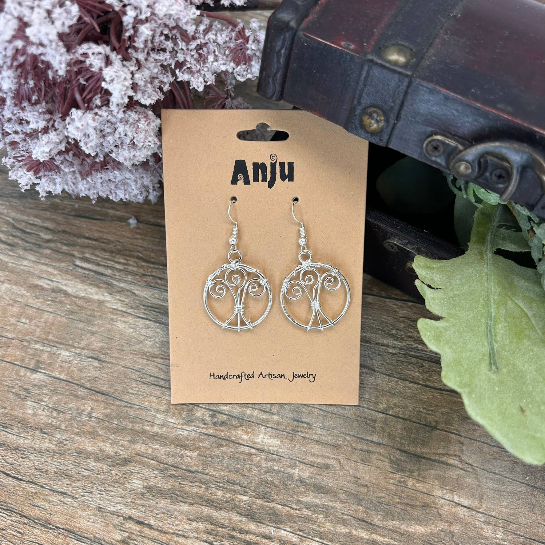 Silver Plated Earrings - Smaller Size Tree