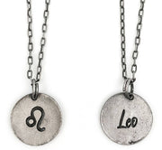 Leo Zodiac Pewter Glyph Necklace