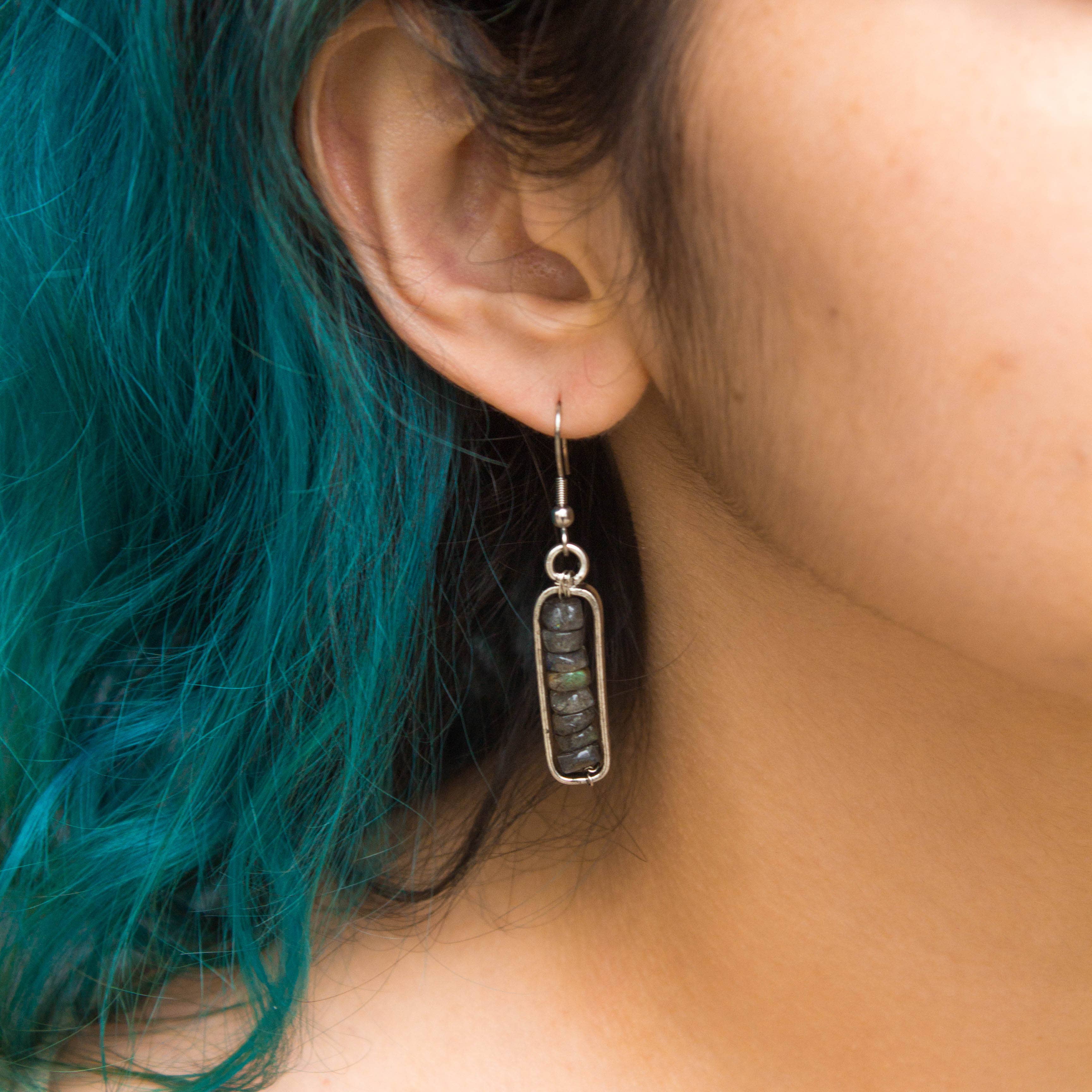 Banjara Labradorite Stones Encased Earrings
