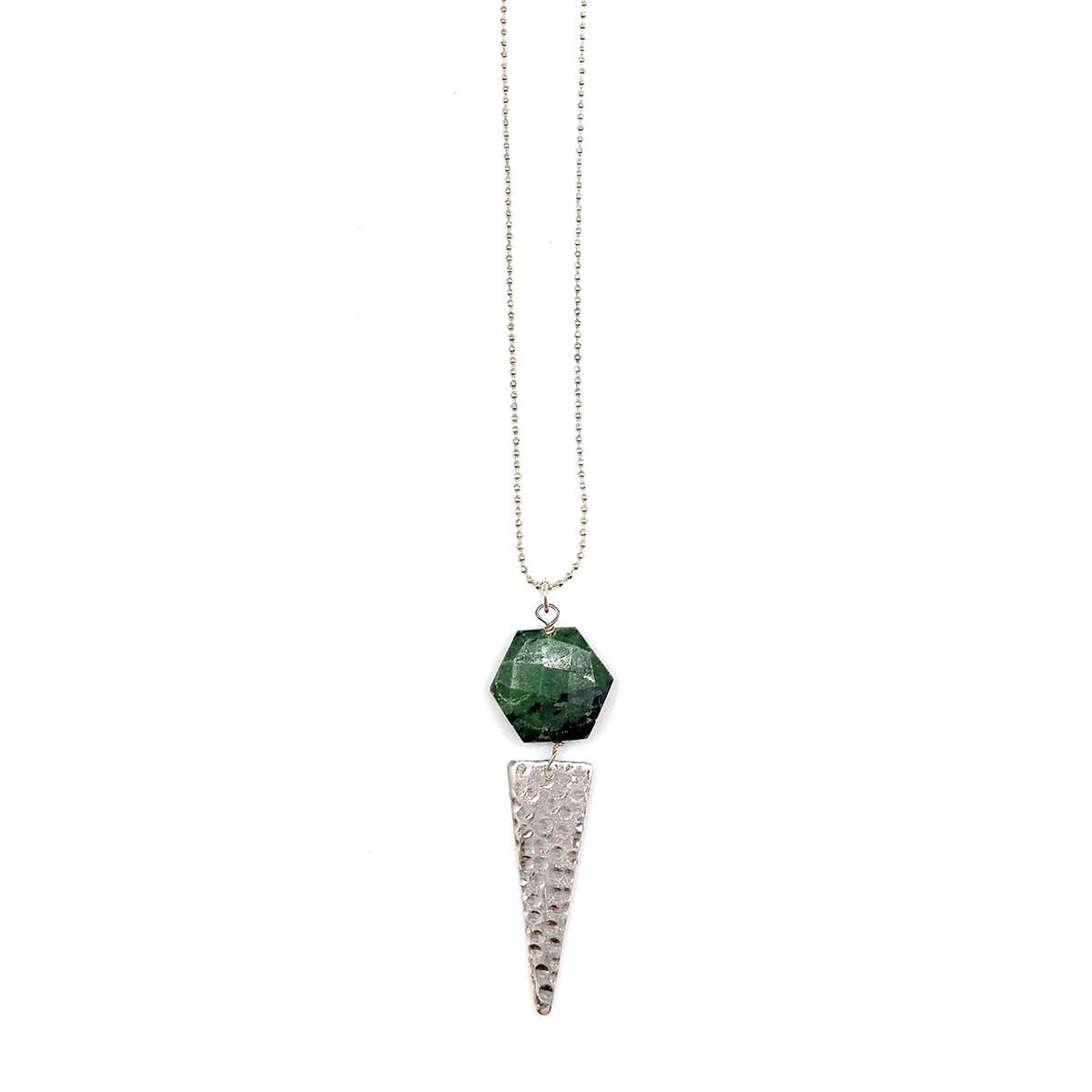 Akriti Silver and Medium Faceted Ruby Ziosite Necklace