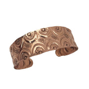 Handcrafted Textured Moon Pattern Copper Cuff