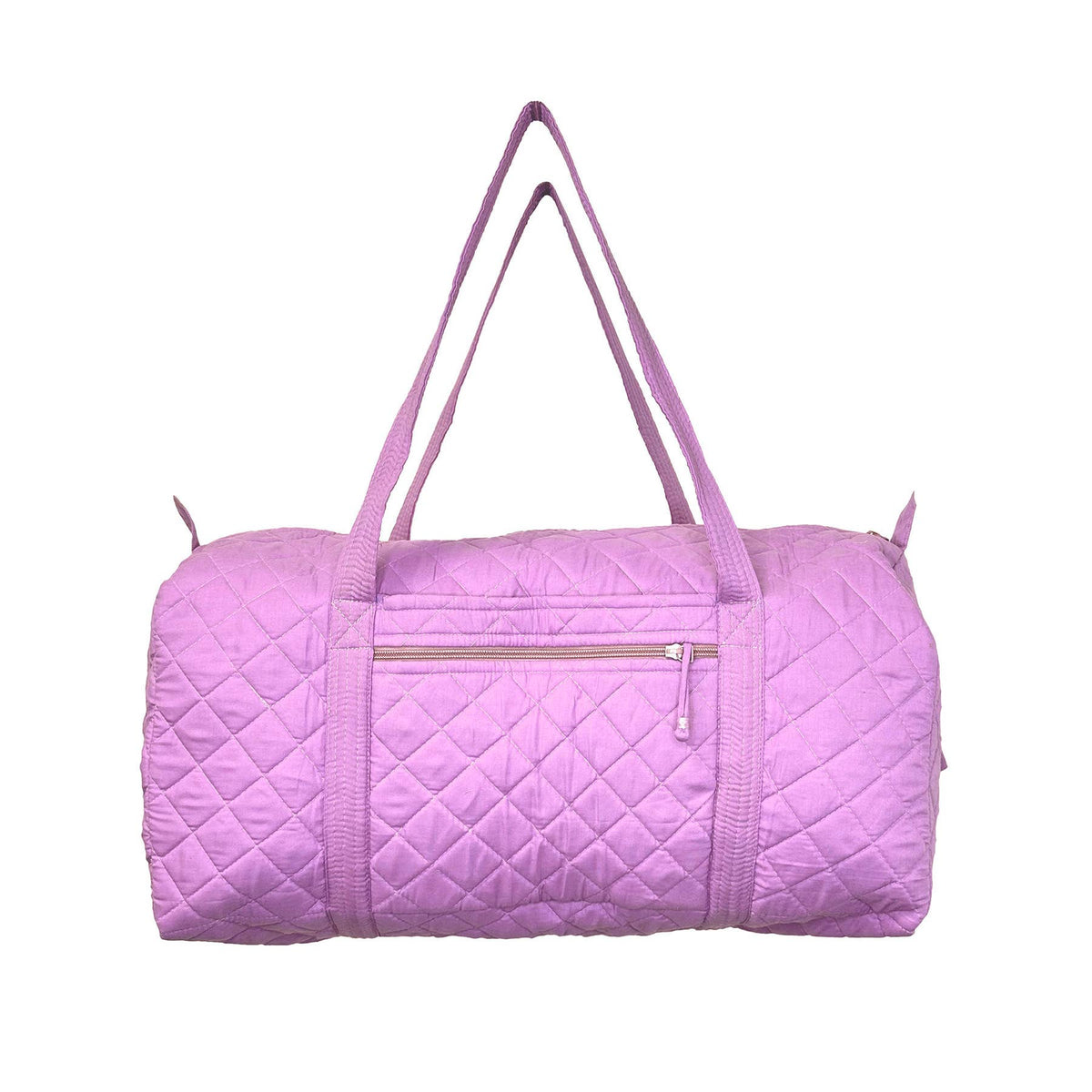 Aviva Collection - Quilted Solid Cotton Duffle Bag - Purple