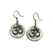 Pewter Earrings - Om Symbol