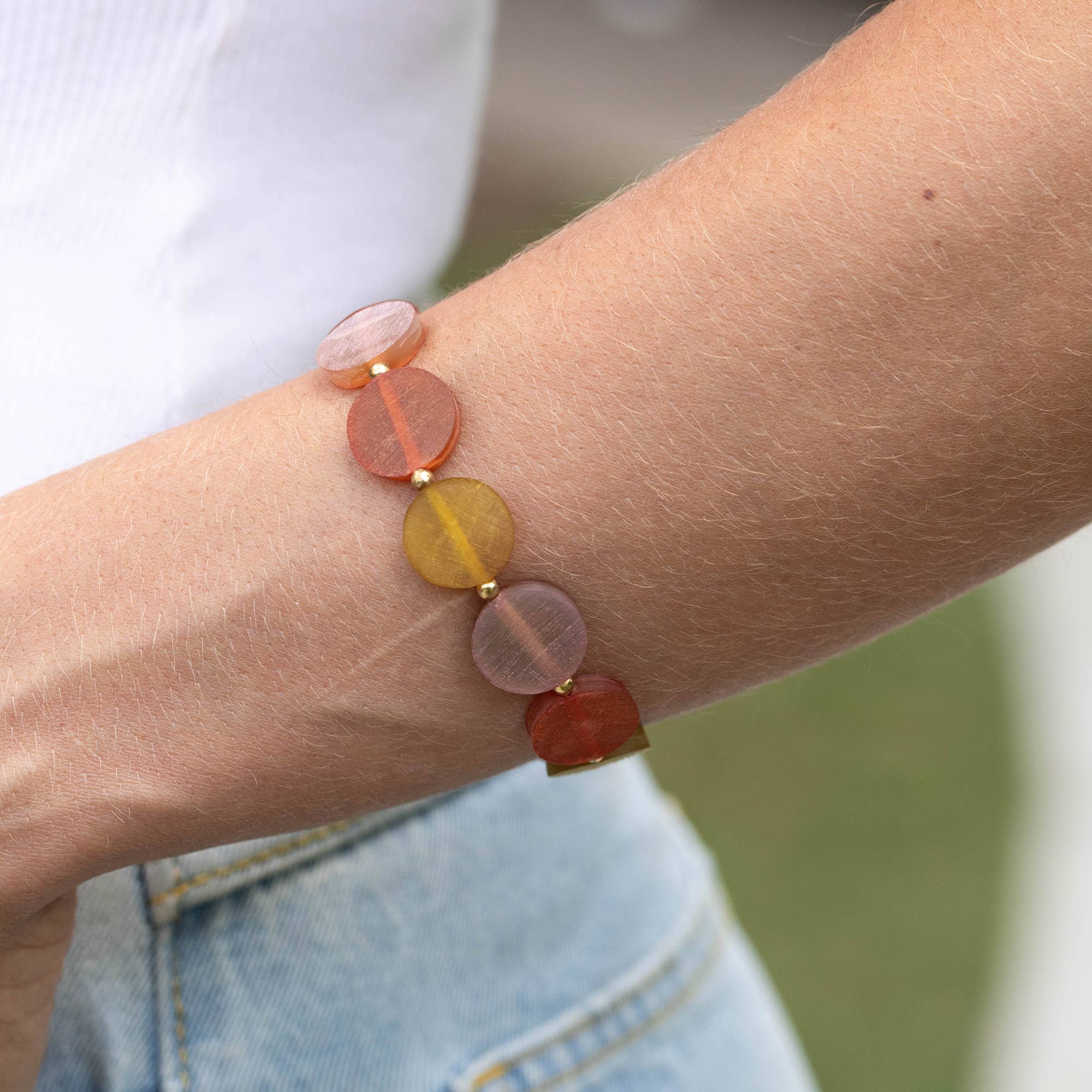 Omala Citrus Sunshine - Stretch Bracelet with Small Circles