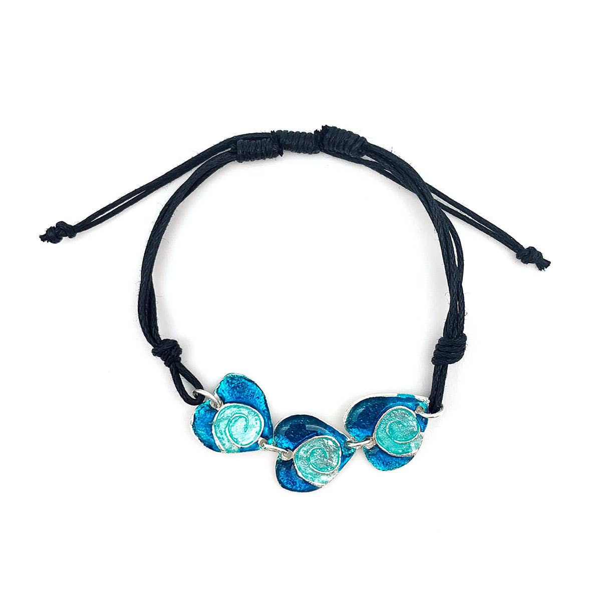 Pewter Bracelet with Color Enamel - Teal/Aqua Heart