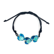Pewter Bracelet with Color Enamel - Teal/Aqua Heart