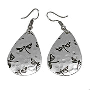 Dragonflies Silver Engraved Earrings