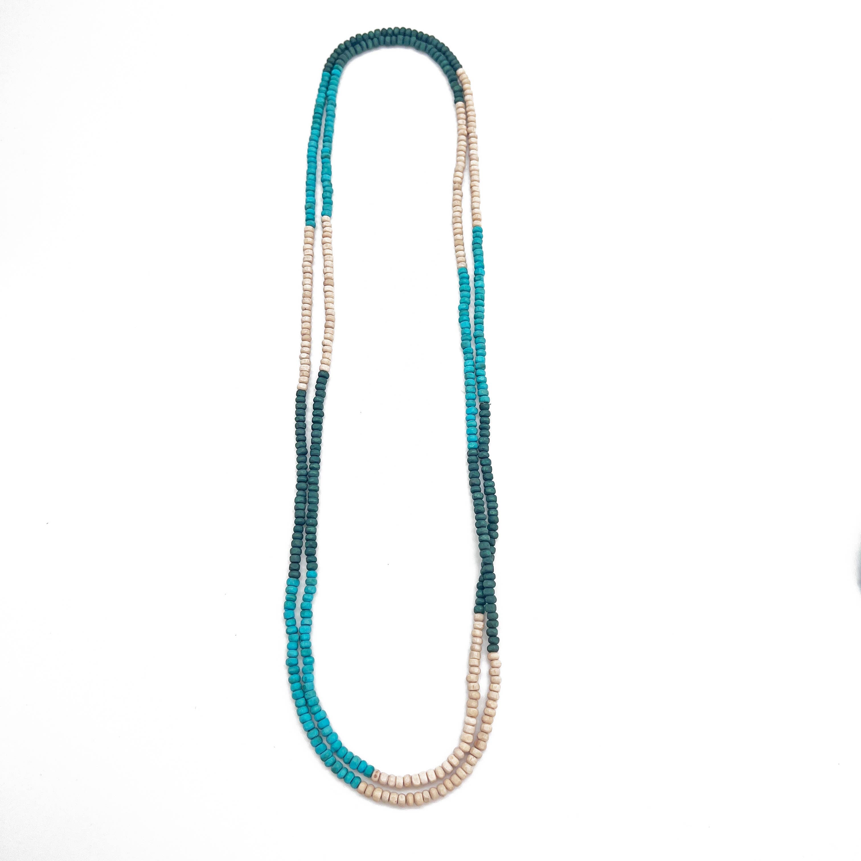 Prismatic Hues Necklace - Turquoise, Green, White