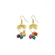 Aasha Kantha Handcrafted Heart and Dangle Beads Earrings