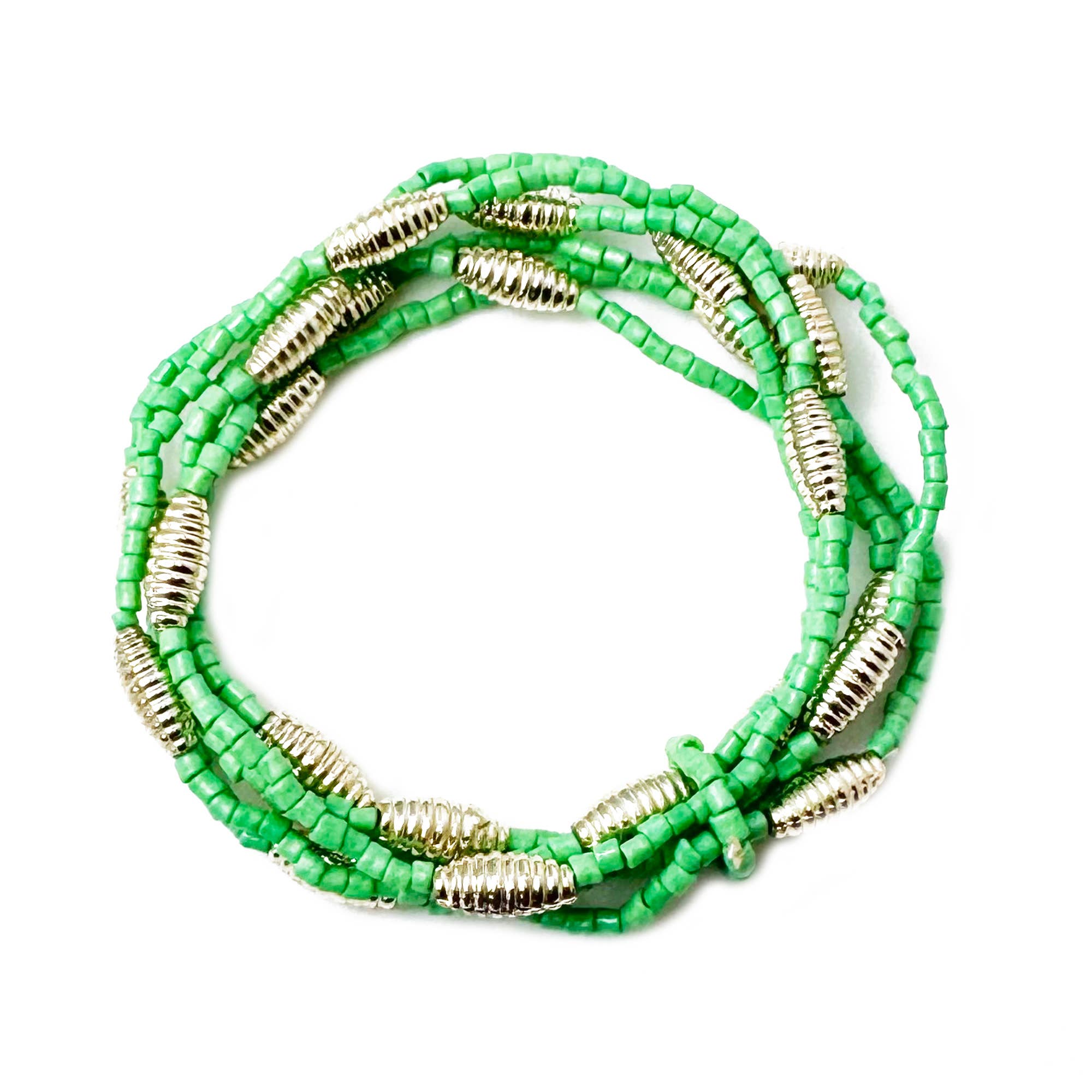 Seed Bead Stretch Bracelet - Sea Green