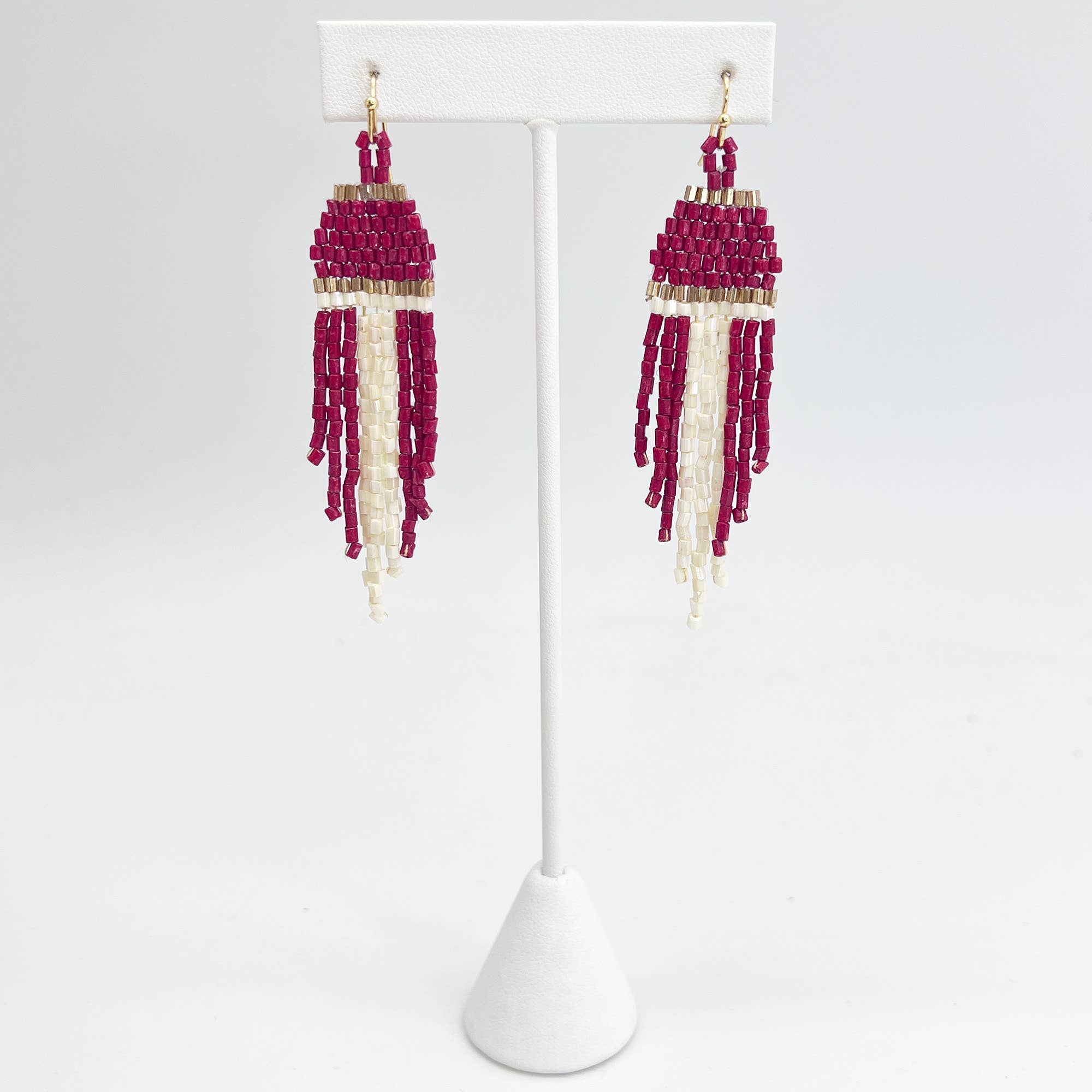 Seed Bead Waterfall Earrings - Multiple Color Styles