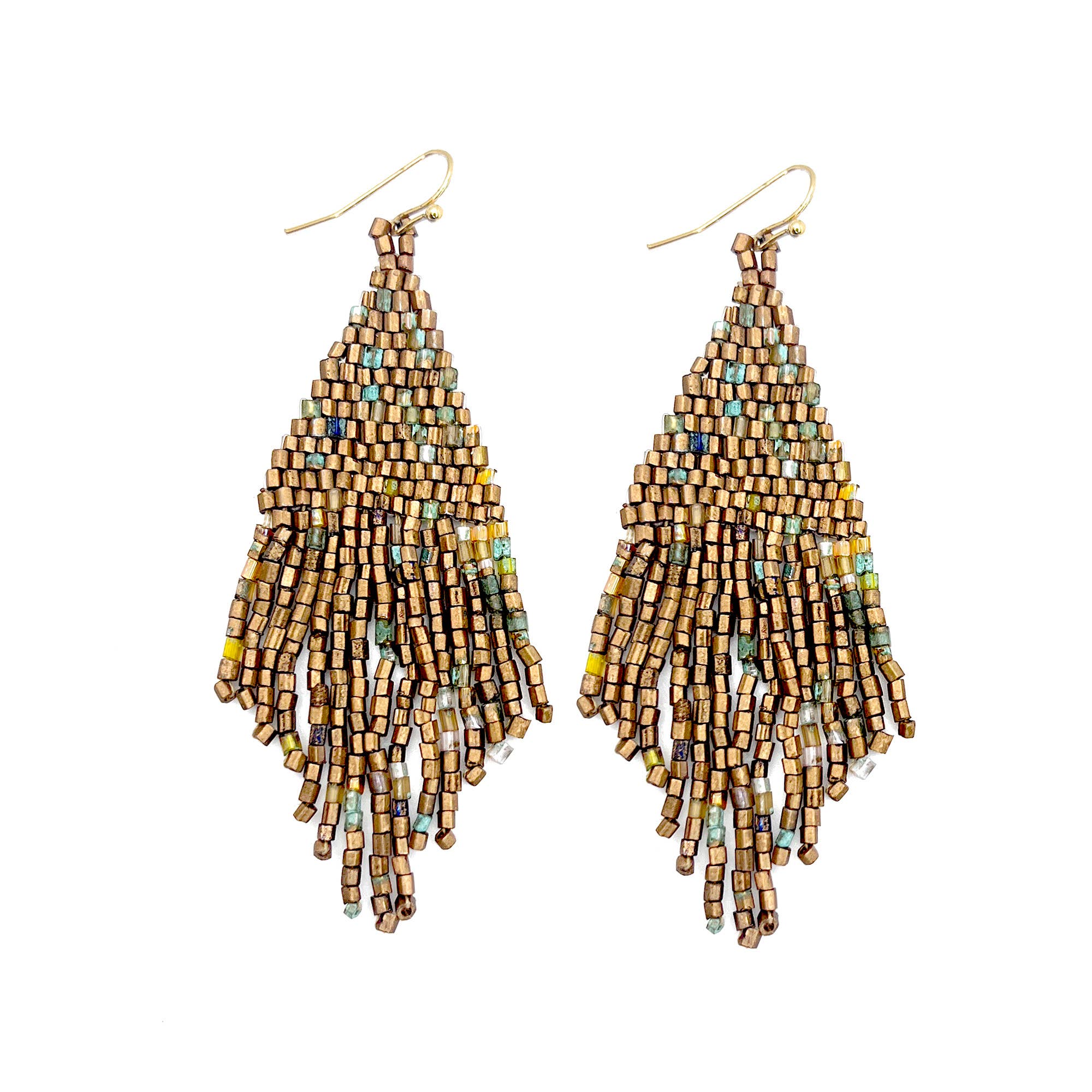 Seed Bead Fringe Earrings - Multiple Color Styles