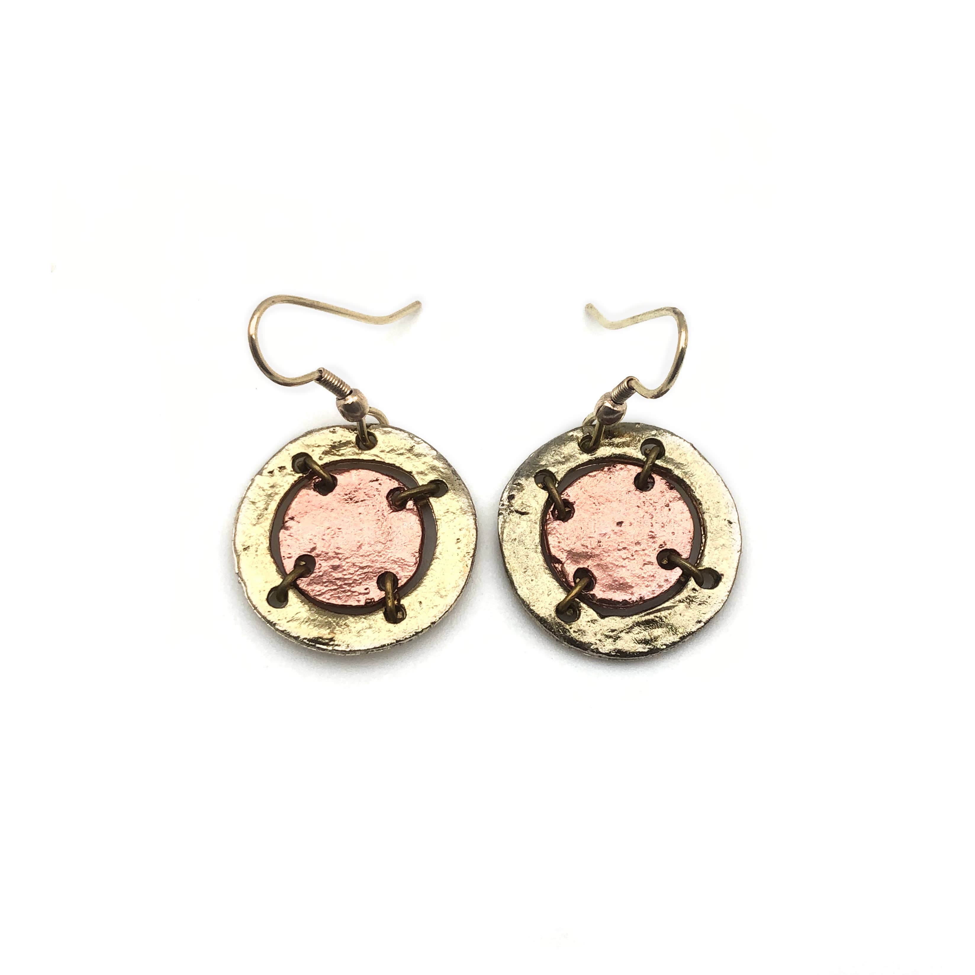 Pewter Earrings - Circle in Frame